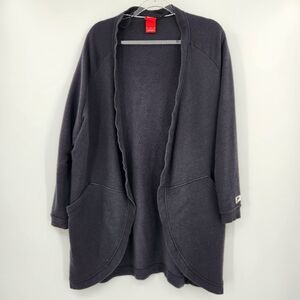 Nike Open Front Sweatshirt Cardigan Womens Size Medium Black Cocoon Long Length